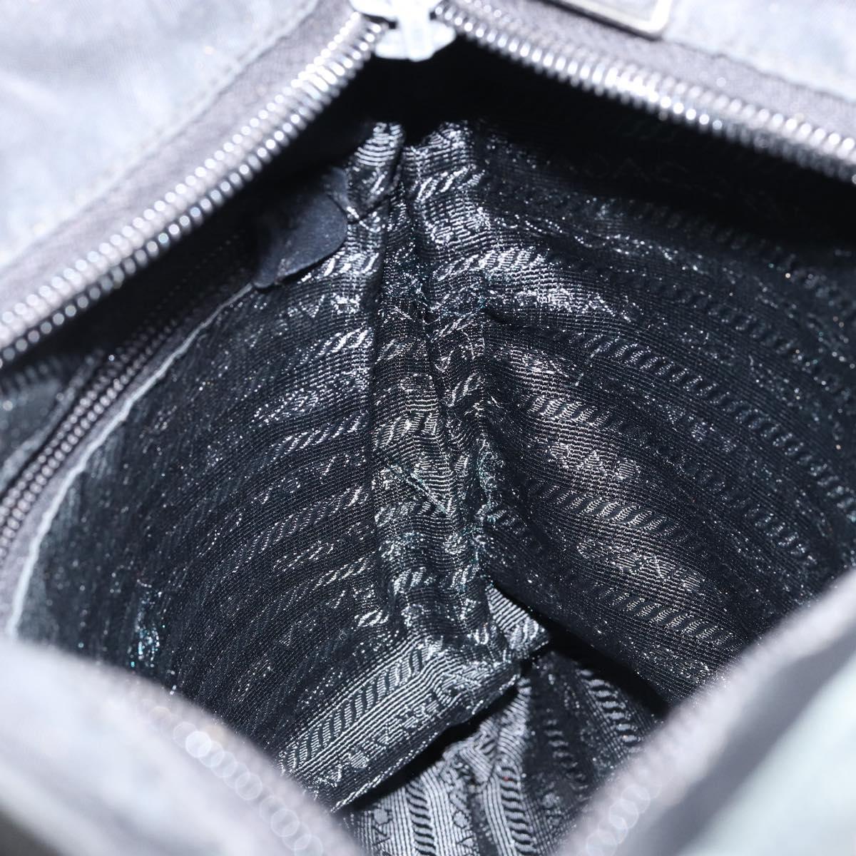 PRADA Shoulder Bag Nylon Black Silver Auth ep11849