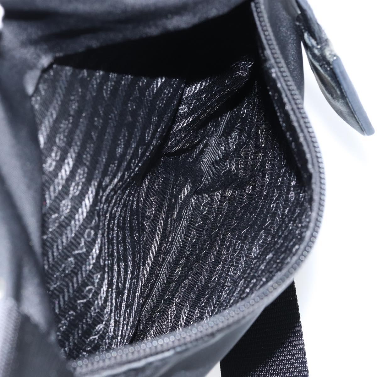 PRADA Shoulder Bag Nylon Black Silver Auth ep11849