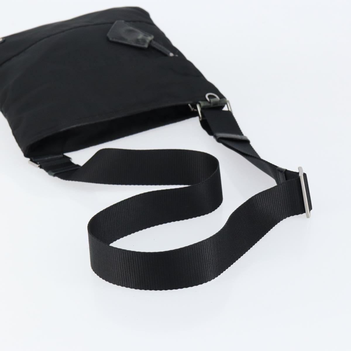 PRADA Shoulder Bag Nylon Black Silver Auth ep11849