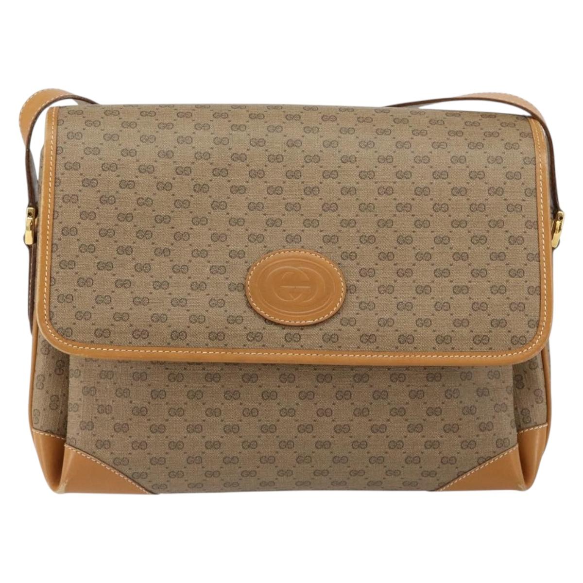 GUCCI Micro GG Supreme Shoulder Bag PVC Gold Beige 001 116 0924 Auth ep11850