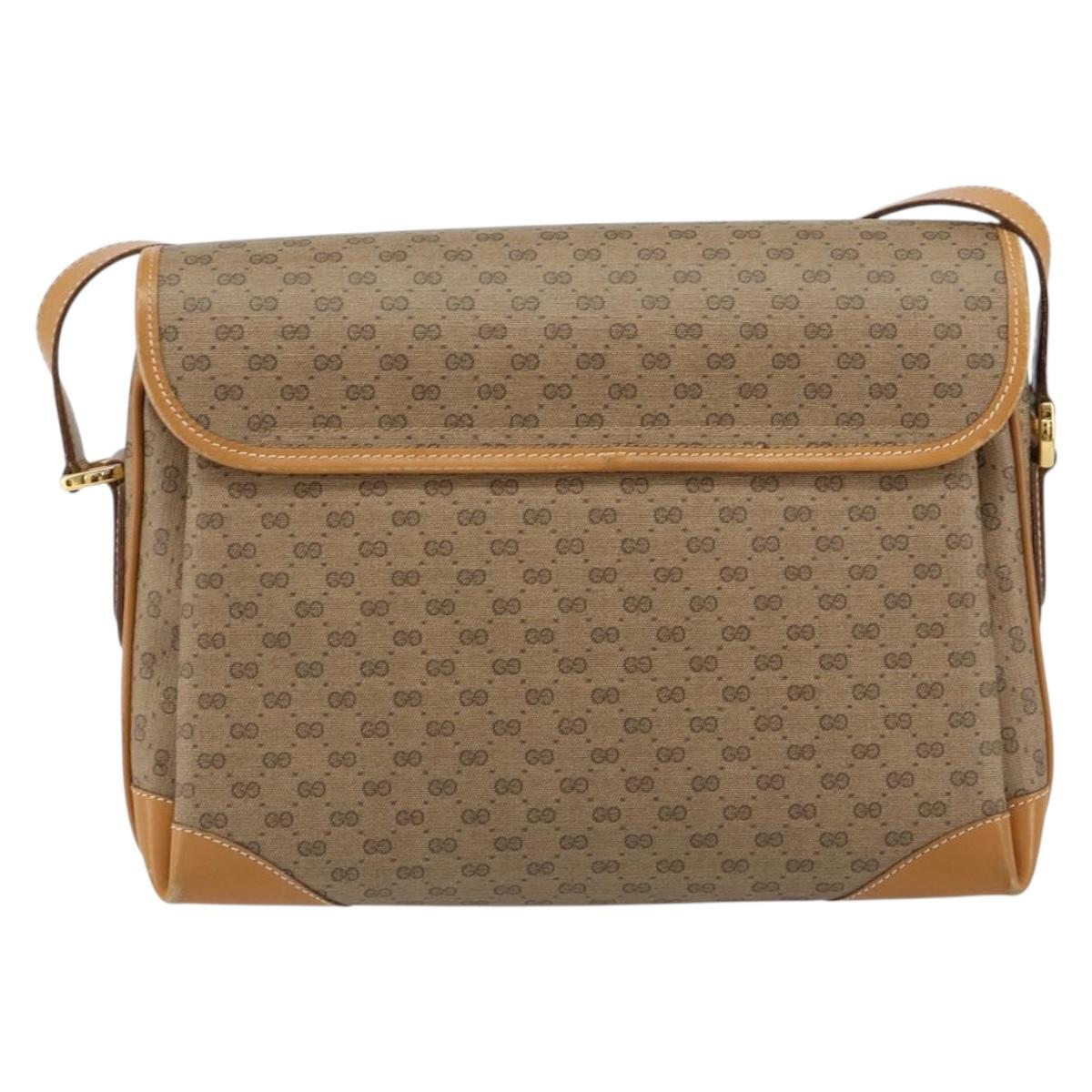 GUCCI Micro GG Supreme Shoulder Bag PVC Gold Beige 001 116 0924 Auth ep11850