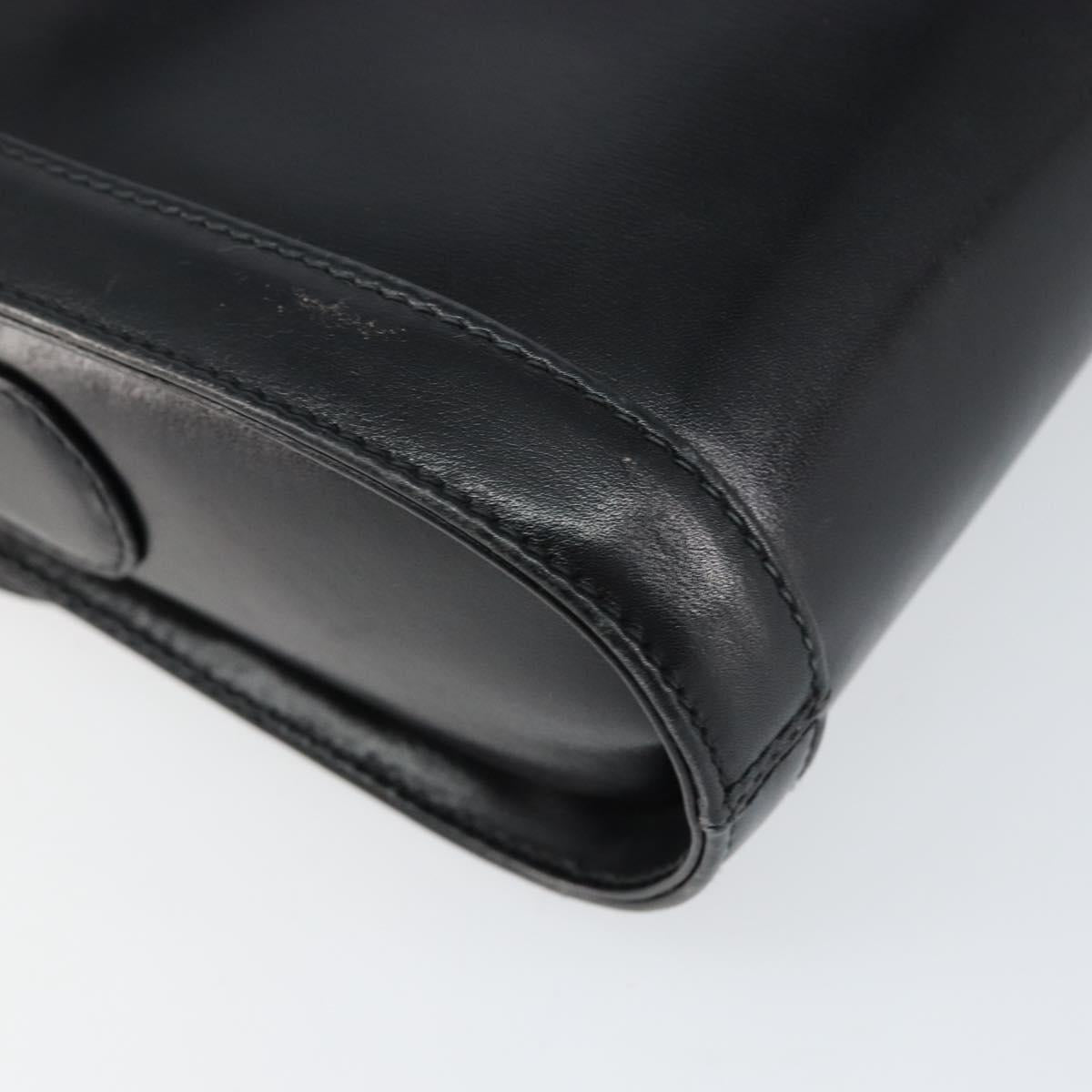 GUCCI Shoulder Bag Leather Black Gold 001 256 1161 Auth ep11851