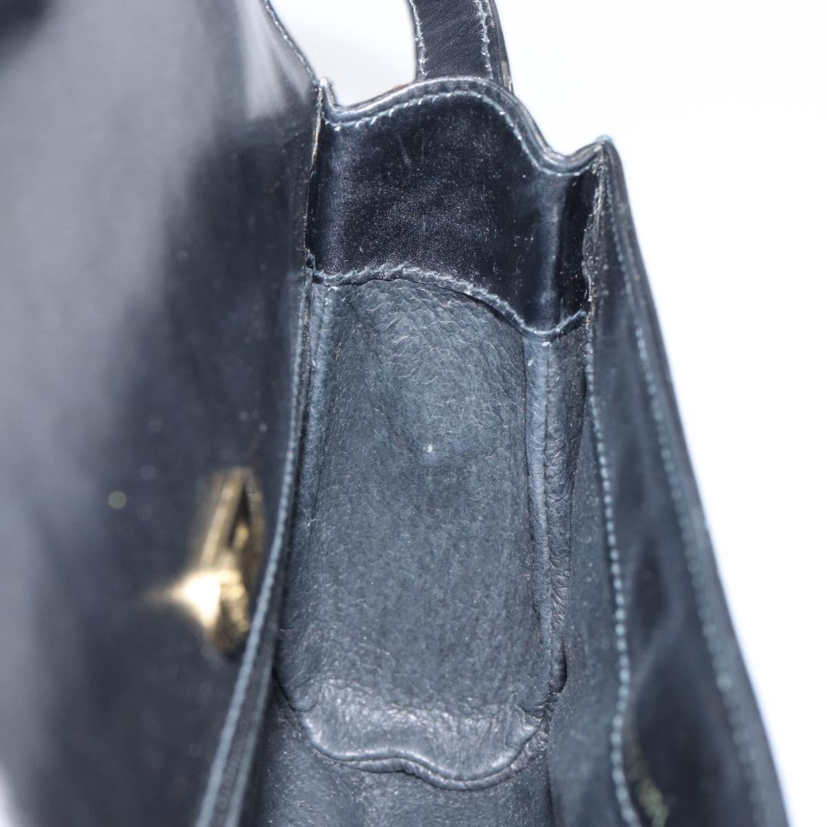 GUCCI Shoulder Bag Leather Black Gold 001 256 1161 Auth ep11851