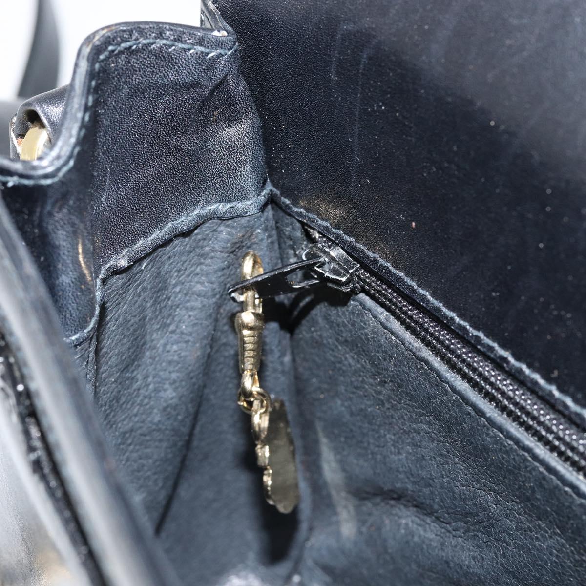 GUCCI Shoulder Bag Leather Black Gold 001 256 1161 Auth ep11851