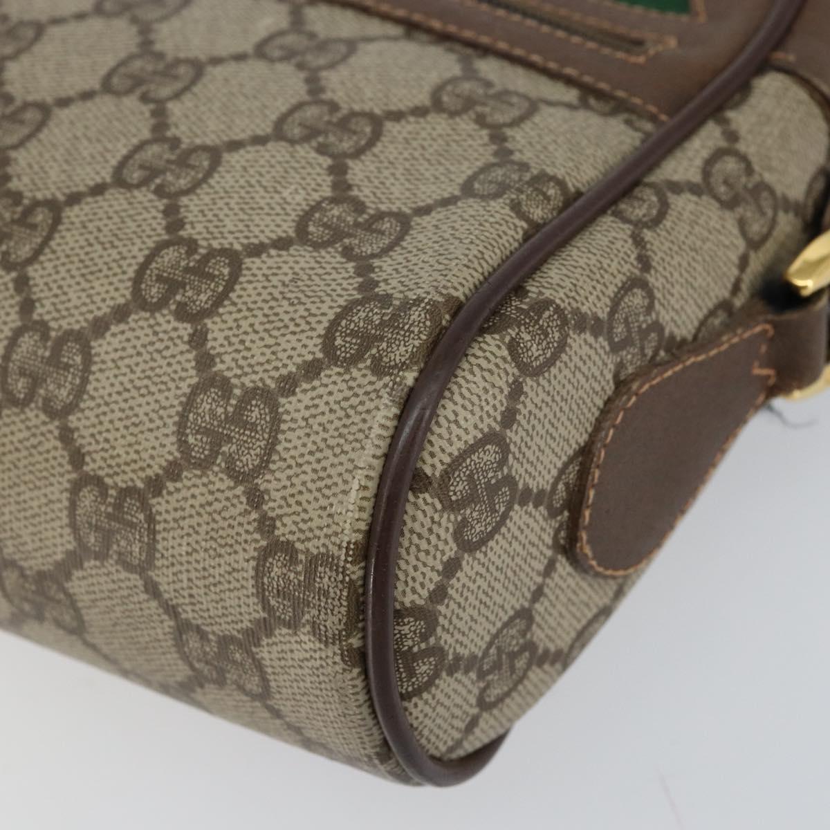 GUCCI GG Supreme Web Sherry Line Bag PVC Beige Gold 56 02 087 Auth ep11853