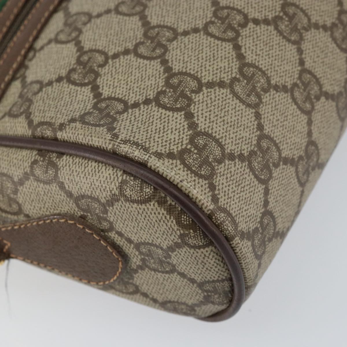 GUCCI GG Supreme Web Sherry Line Bag PVC Beige Gold 56 02 087 Auth ep11853