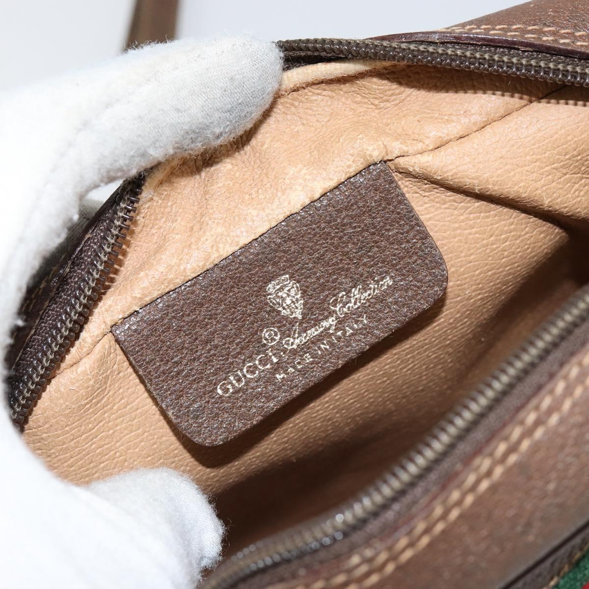 GUCCI GG Supreme Web Sherry Line Bag PVC Beige Gold 56 02 087 Auth ep11853