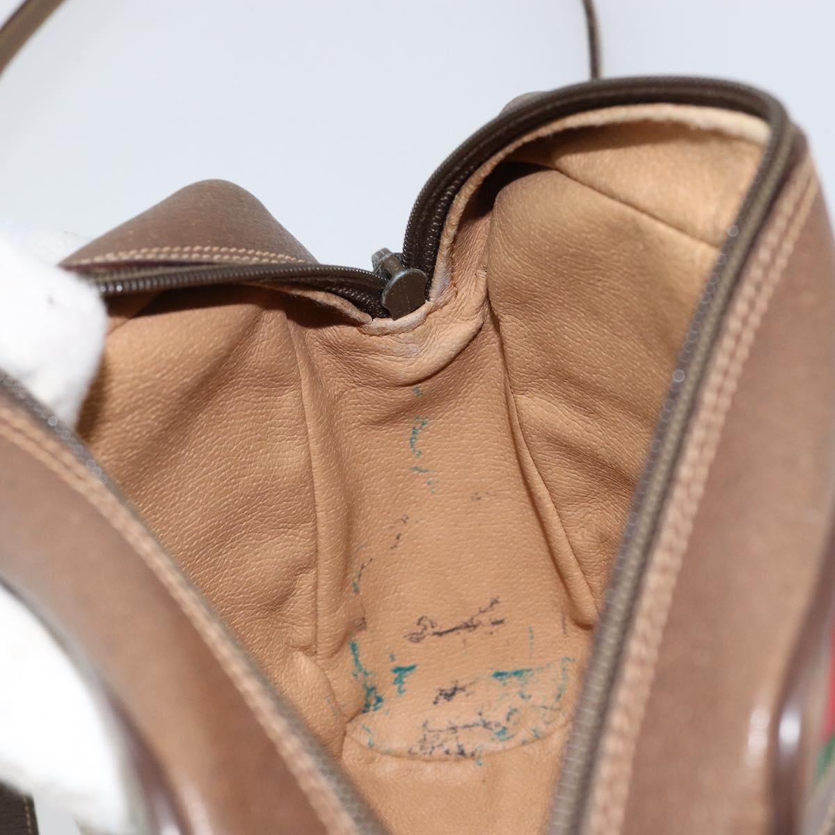 GUCCI GG Supreme Web Sherry Line Bag PVC Beige Gold 56 02 087 Auth ep11853