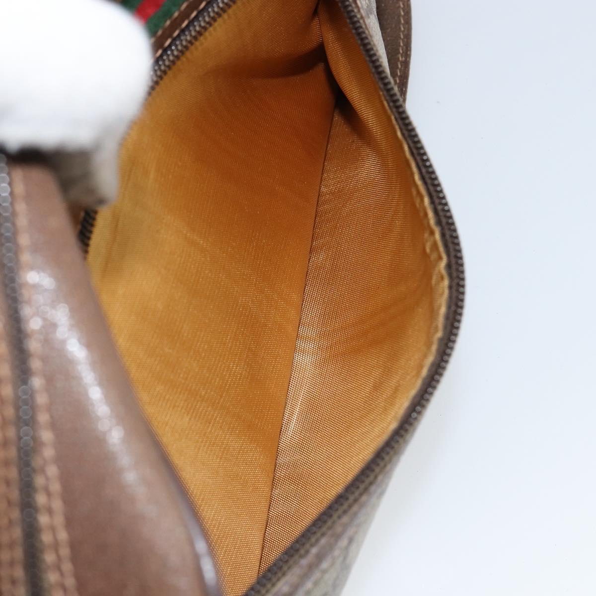 GUCCI GG Supreme Web Sherry Line Bag PVC Beige Gold 56 02 087 Auth ep11853