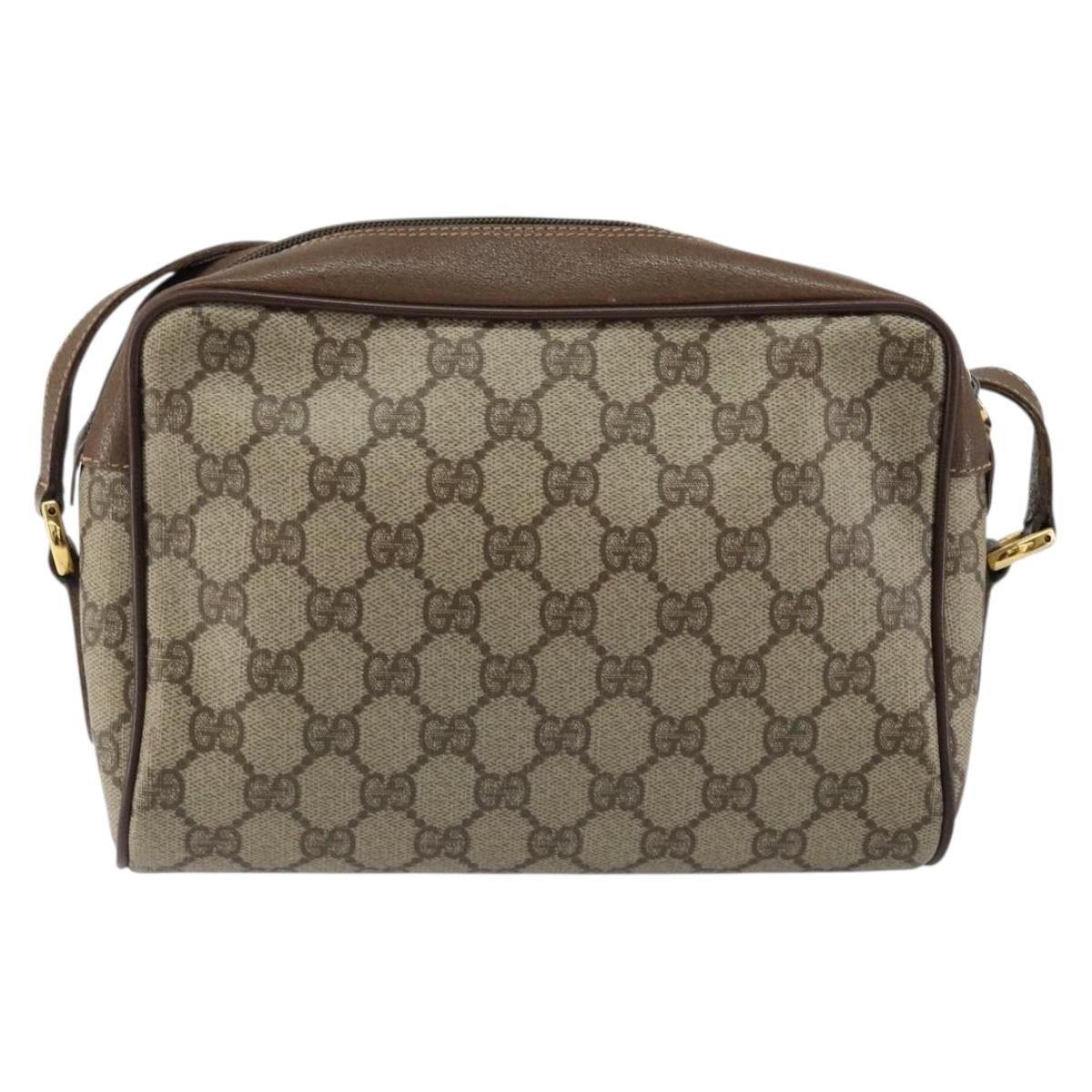 GUCCI GG Supreme Web Sherry Line Bag PVC Beige Gold 56 02 087 Auth ep11853