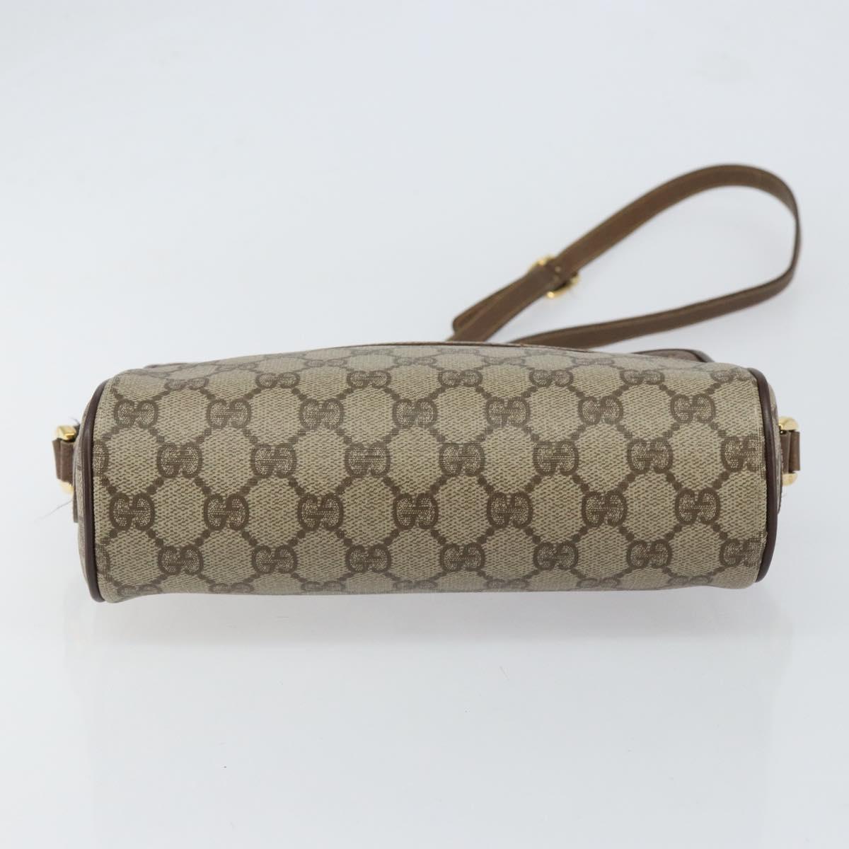 GUCCI GG Supreme Web Sherry Line Bag PVC Beige Gold 56 02 087 Auth ep11853