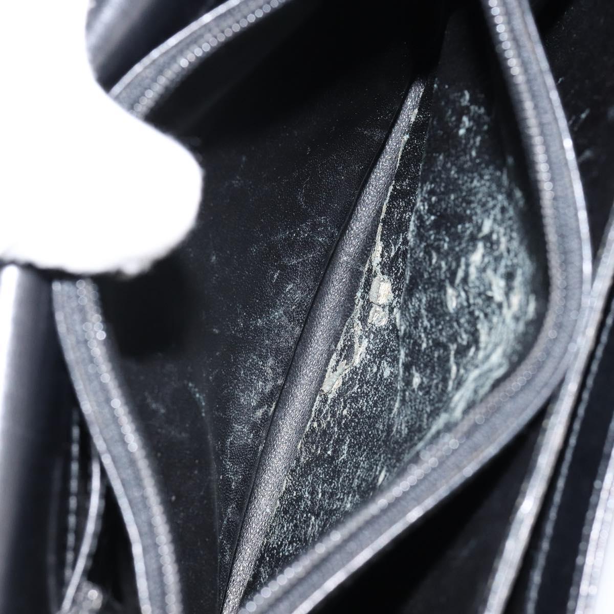 GUCCI Shoulder Bag Leather Black Gold Auth ep11854