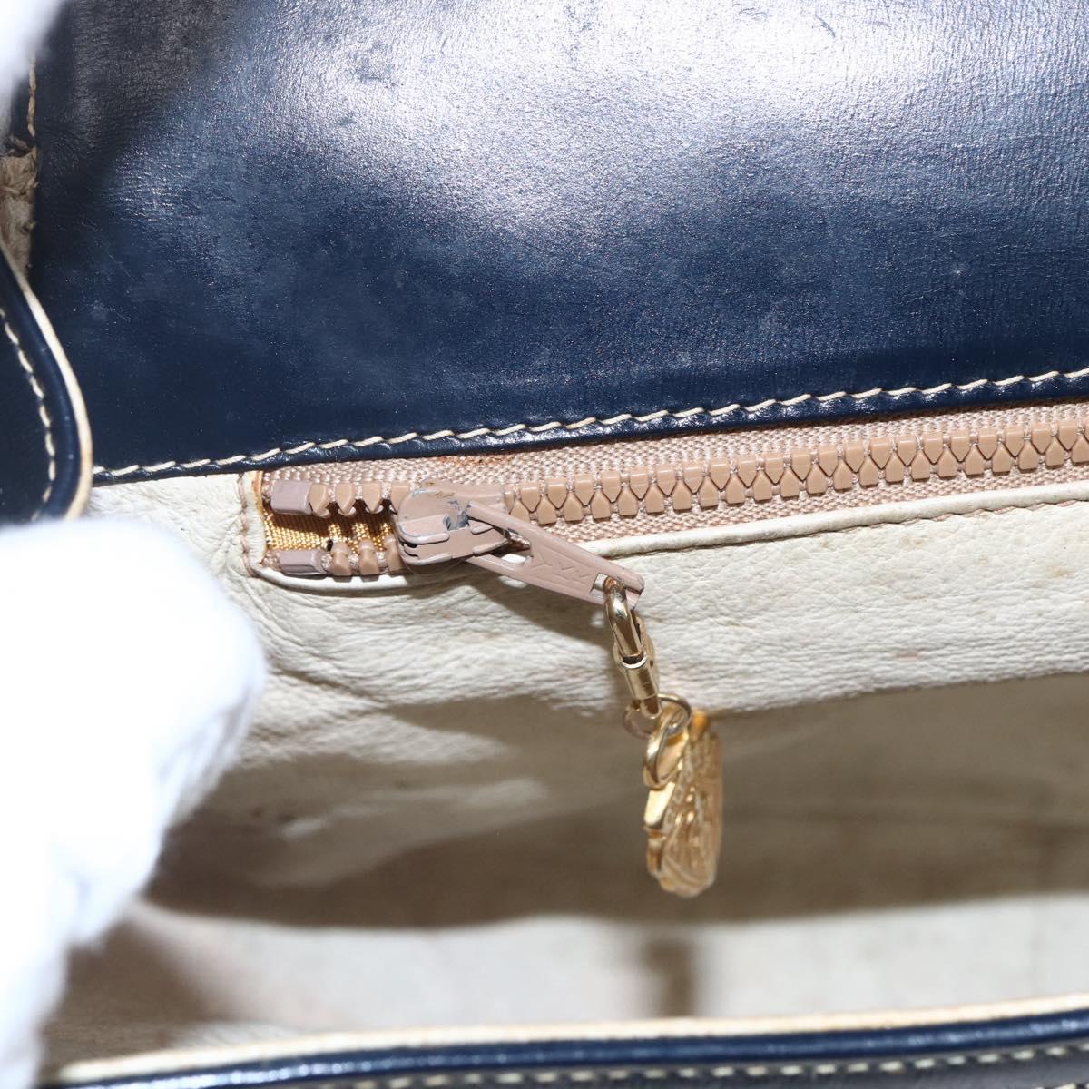 GUCCI Micro GG Supreme Sherry Line Shoulder Bag PVC Blue Gold Auth ep11855