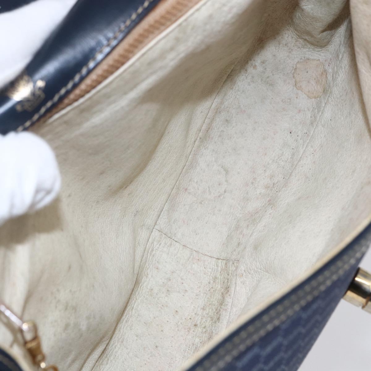 GUCCI Micro GG Supreme Sherry Line Shoulder Bag PVC Blue Gold Auth ep11855