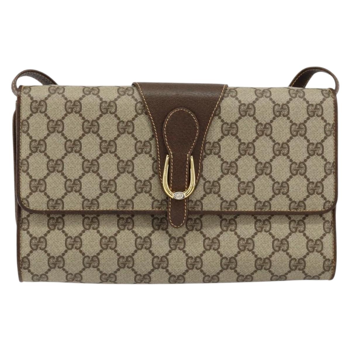 GUCCI GG Supreme Shoulder Bag PVC Beige Gold 904 02 050 Auth ep11859