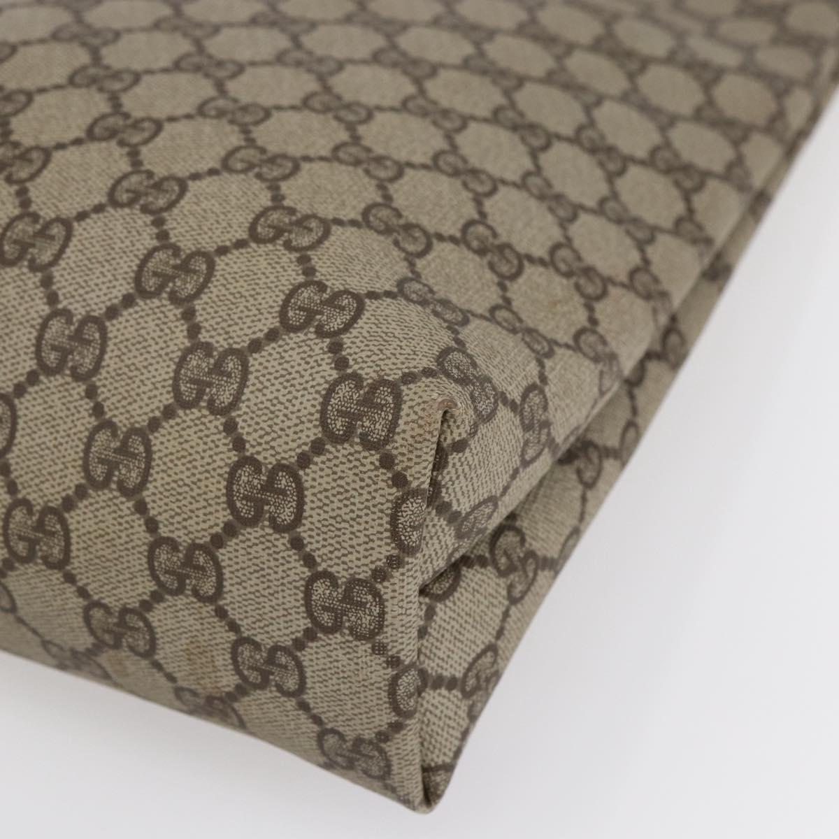 GUCCI GG Supreme Tote Bag PVC Beige Gold Auth ep11864