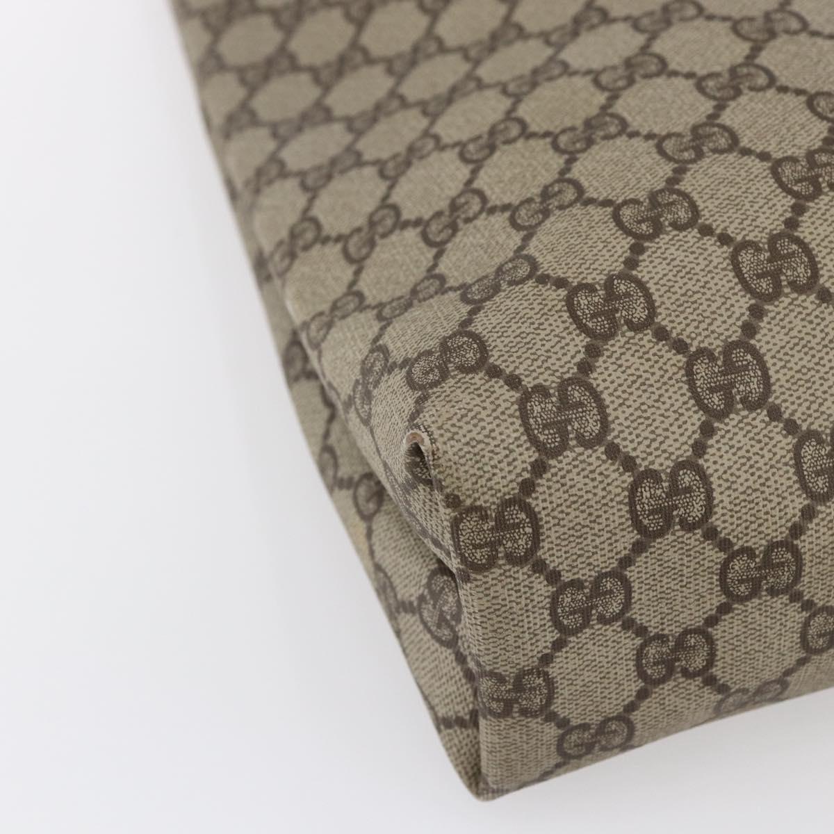 GUCCI GG Supreme Tote Bag PVC Beige Gold Auth ep11864