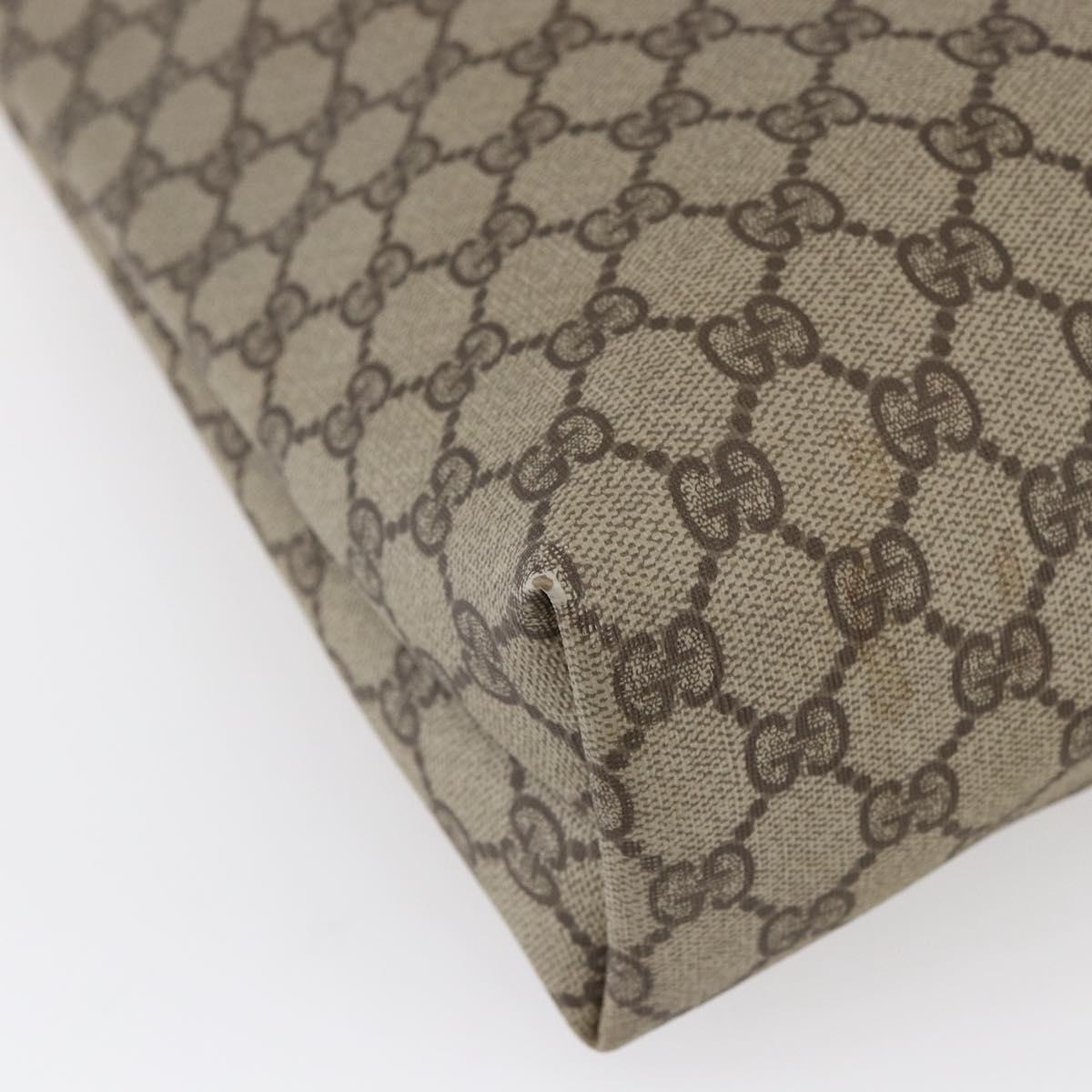 GUCCI GG Supreme Tote Bag PVC Beige Gold Auth ep11864