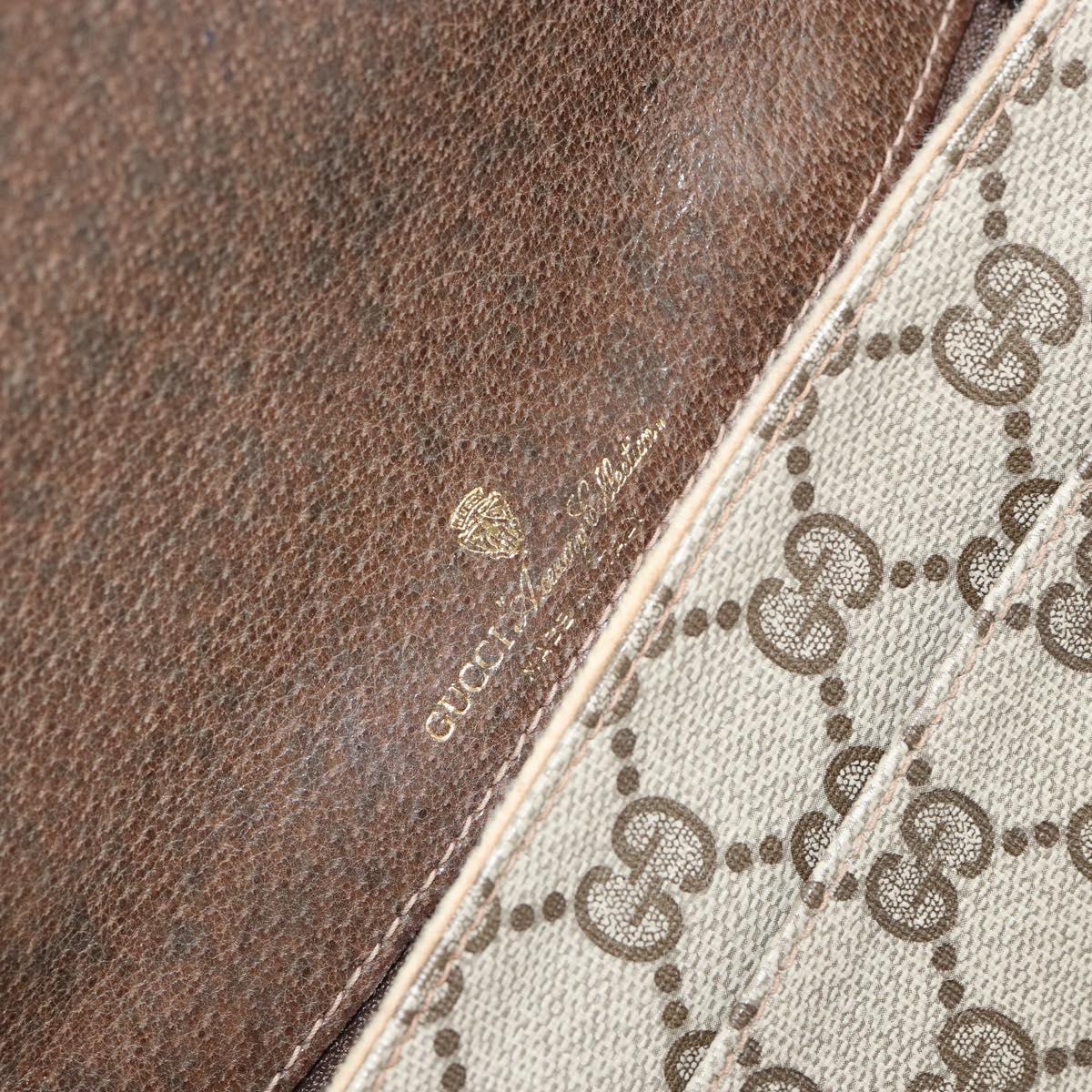 GUCCI GG Supreme Shoulder Bag PVC Beige Gold Auth ep11867