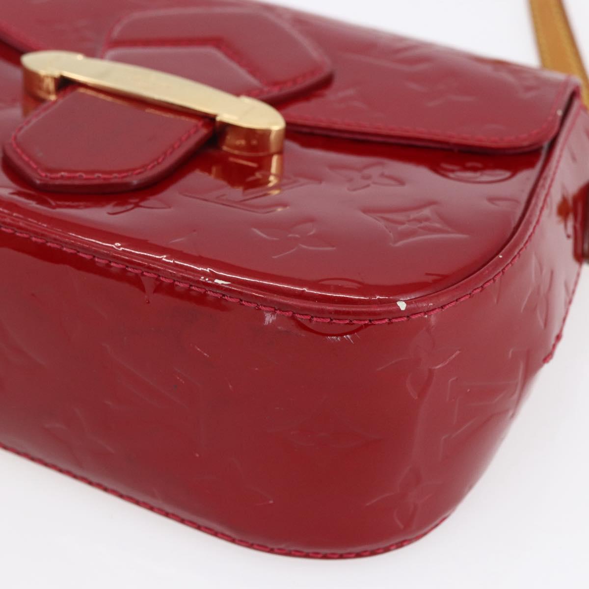 LOUIS VUITTON Vernis Bell Flower PM Bag Rouge Grunadine M91729 LV Auth ep11870
