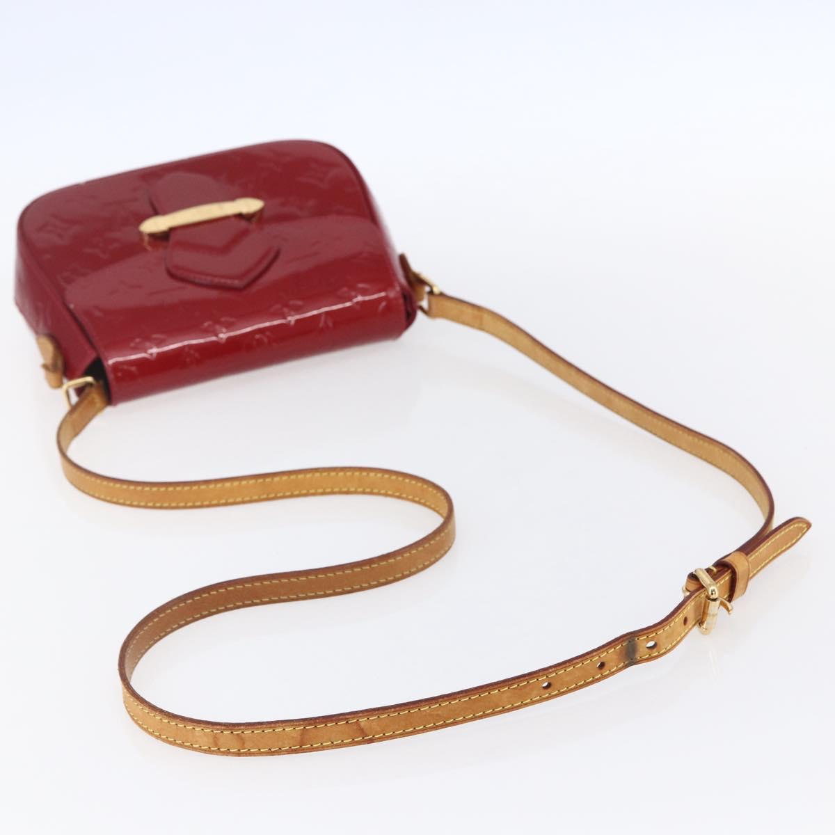 LOUIS VUITTON Vernis Bell Flower PM Bag Rouge Grunadine M91729 LV Auth ep11870