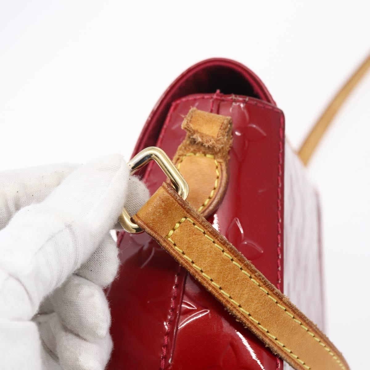 LOUIS VUITTON Vernis Bell Flower PM Bag Rouge Grunadine M91729 LV Auth ep11870