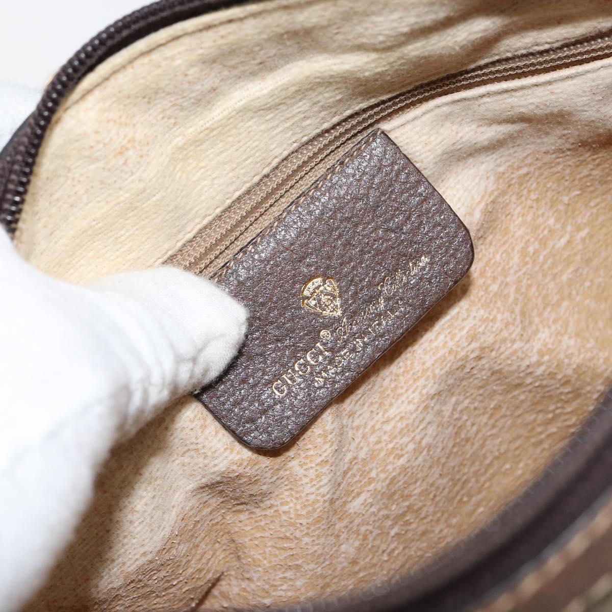 GUCCI GG Supreme Web Sherry Line Bag PVC Beige Gold 001 904 2032 Auth ep11871