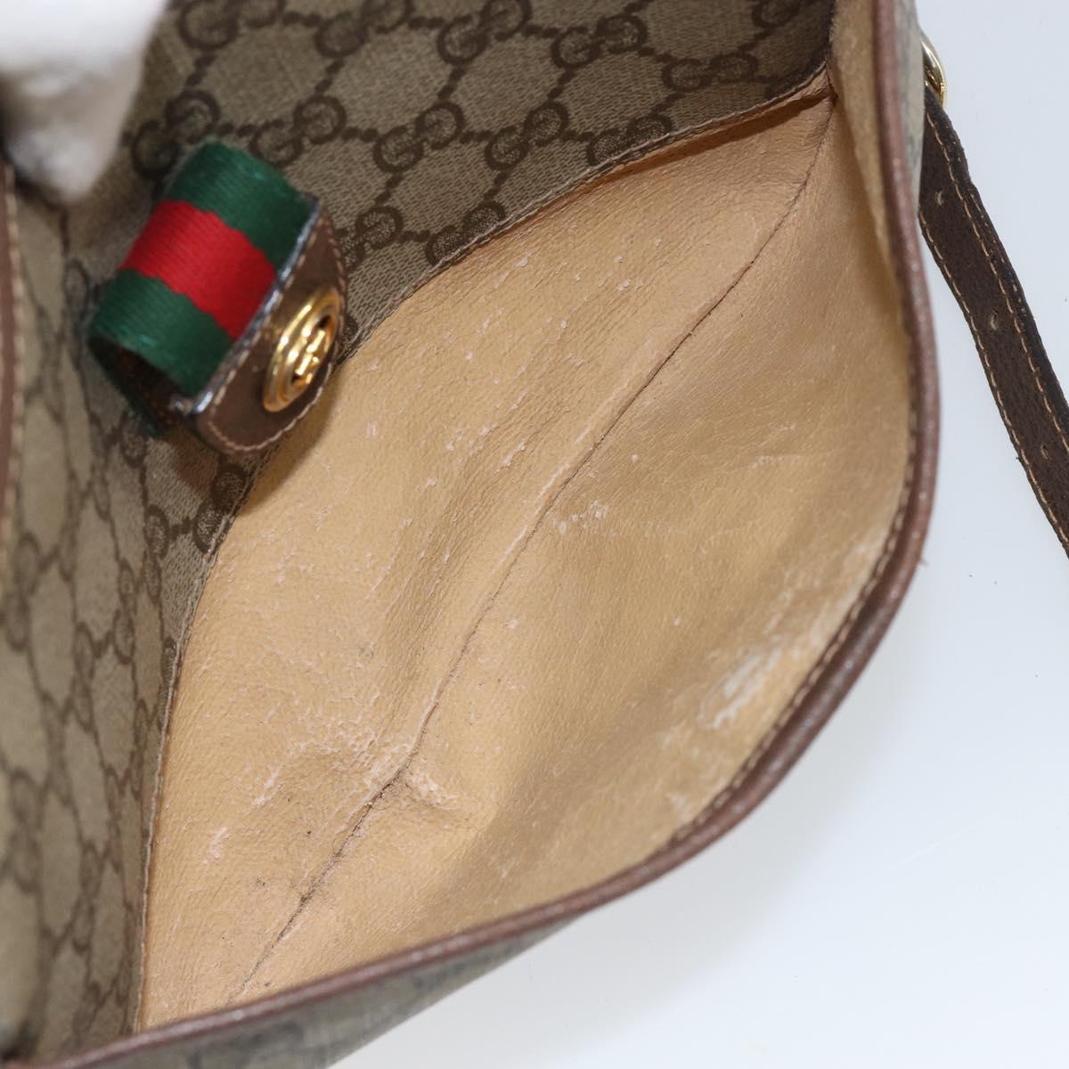 GUCCI GG Supreme Web Sherry Line Bag PVC Beige Gold 001 904 2032 Auth ep11871