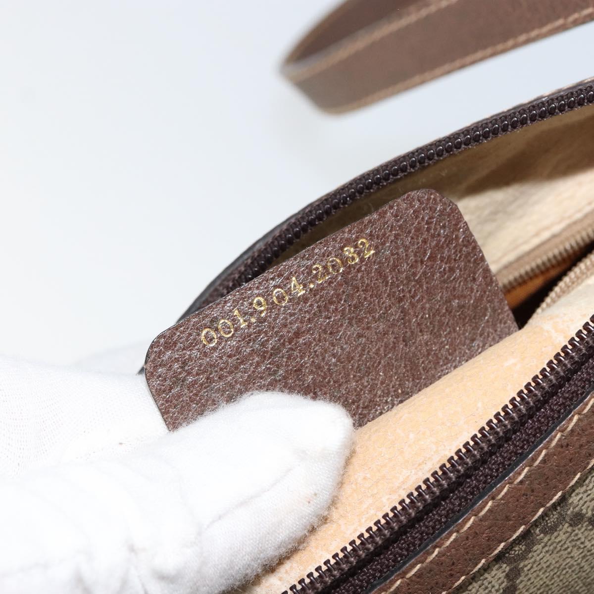 GUCCI GG Supreme Web Sherry Line Bag PVC Beige Gold 001 904 2032 Auth ep11871