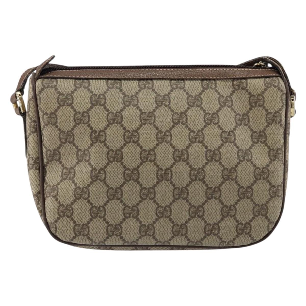 GUCCI GG Supreme Web Sherry Line Bag PVC Beige Gold 001 904 2032 Auth ep11871