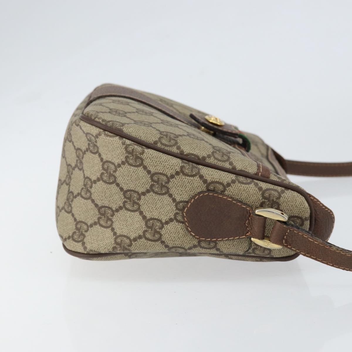 GUCCI GG Supreme Web Sherry Line Bag PVC Beige Gold 001 904 2032 Auth ep11871