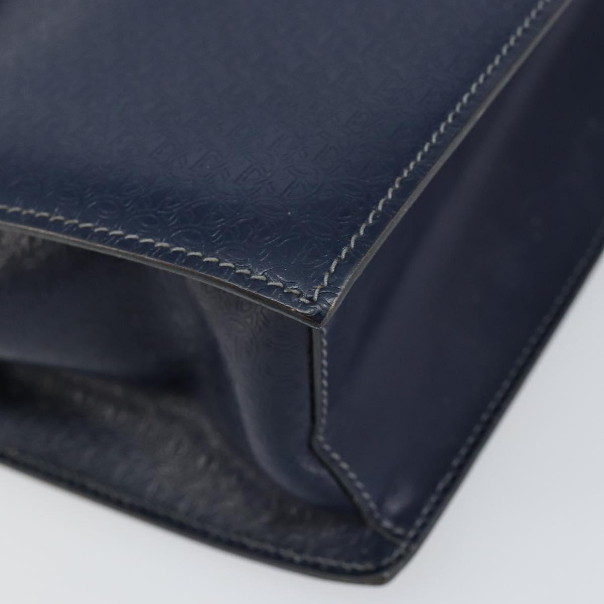 GUCCI Hand Bag Leather Navy Gold 000 46 0096 Auth ep11875