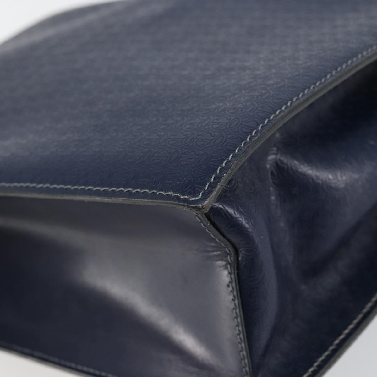 GUCCI Hand Bag Leather Navy Gold 000 46 0096 Auth ep11875