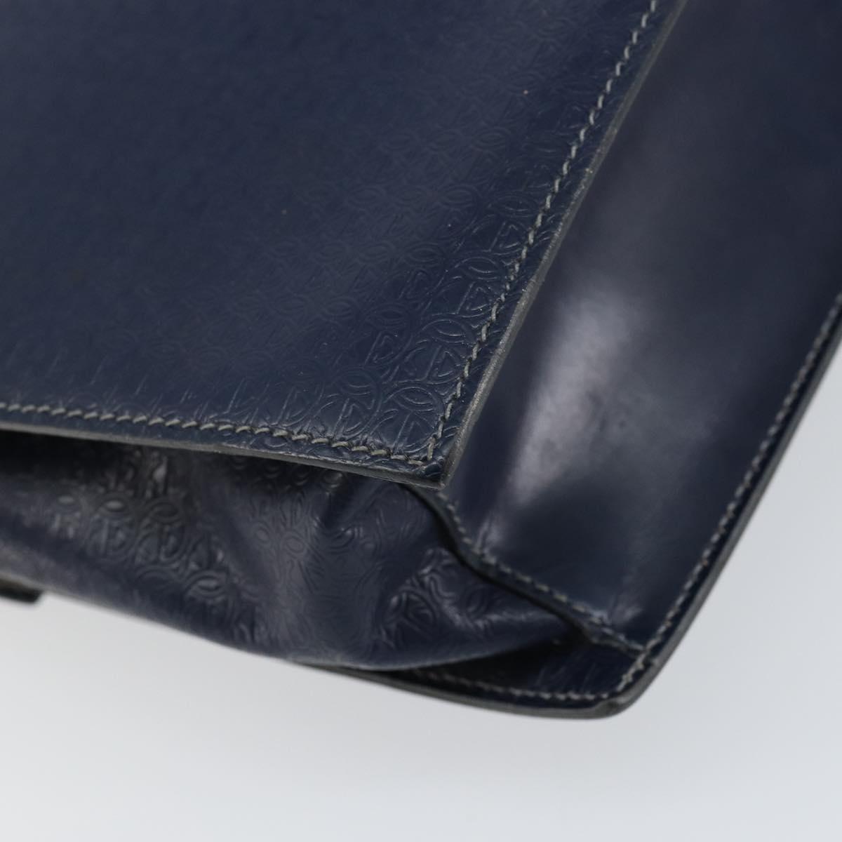 GUCCI Hand Bag Leather Navy Gold 000 46 0096 Auth ep11875