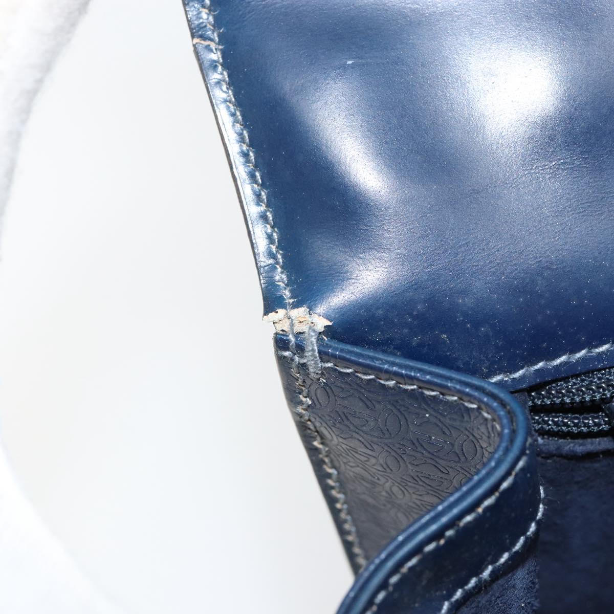 GUCCI Hand Bag Leather Navy Gold 000 46 0096 Auth ep11875