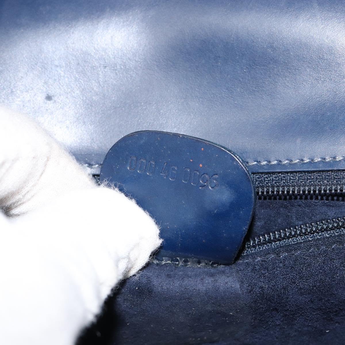 GUCCI Hand Bag Leather Navy Gold 000 46 0096 Auth ep11875