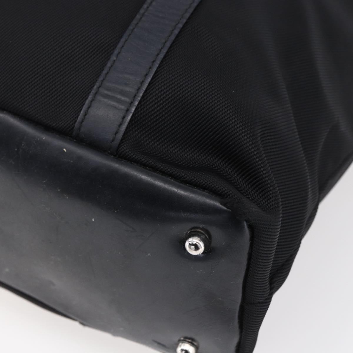 GUCCI Bamboo Hand Bag Nylon Black Silver 000 3754 0508 Auth ep11878