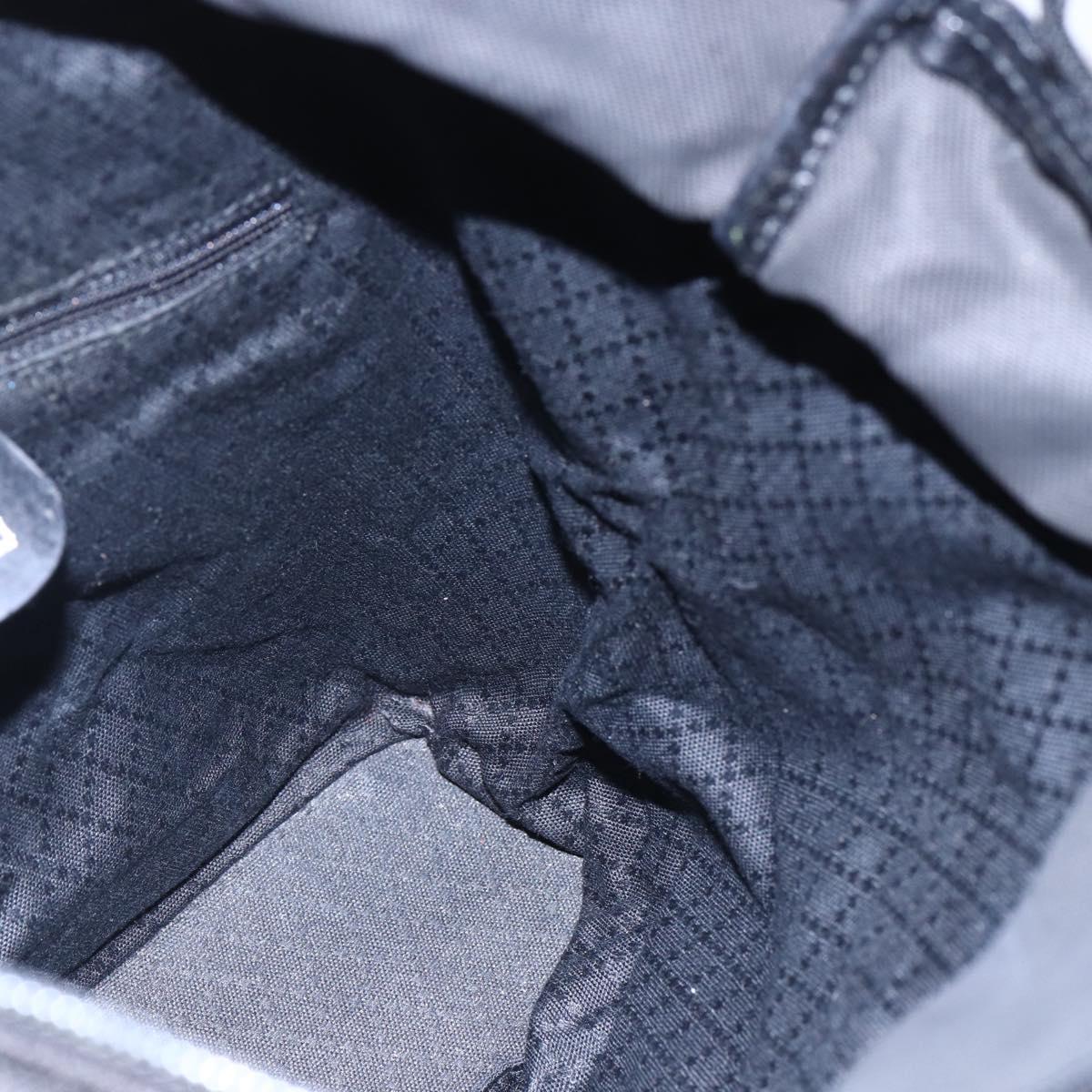 GUCCI Bamboo Hand Bag Nylon Black Silver 000 3754 0508 Auth ep11878