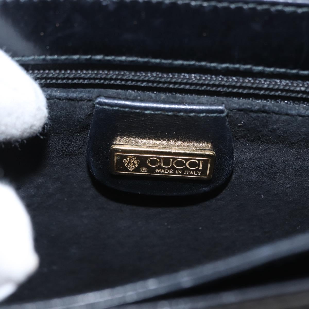 GUCCI Shoulder Bag Enamel Black Gold 004 33 0280 Auth ep11880