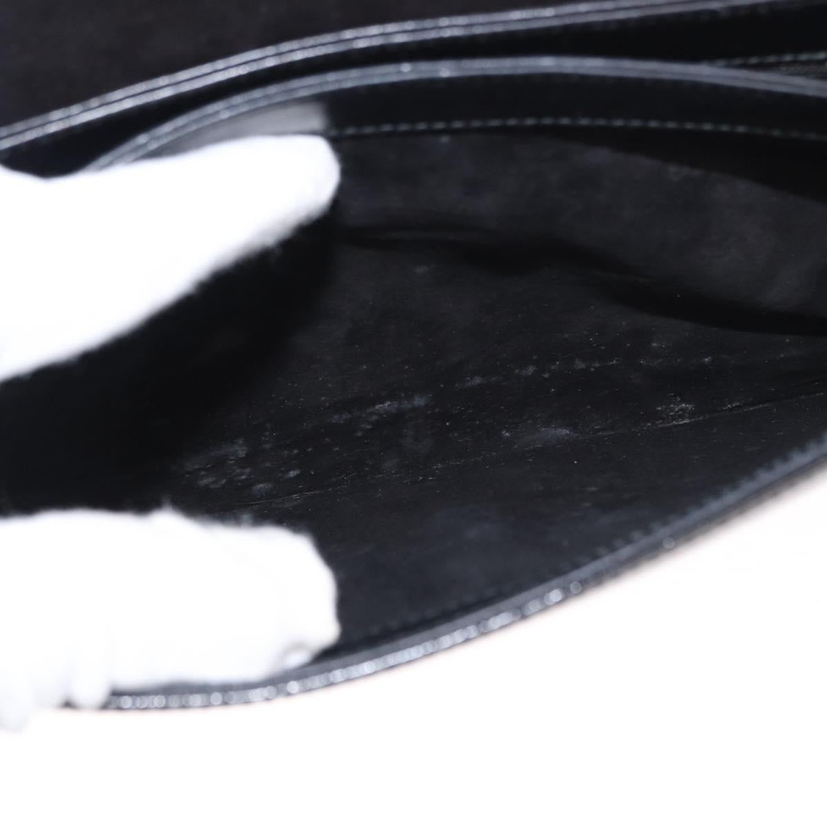 GUCCI Shoulder Bag Enamel Black Gold 004 33 0280 Auth ep11880