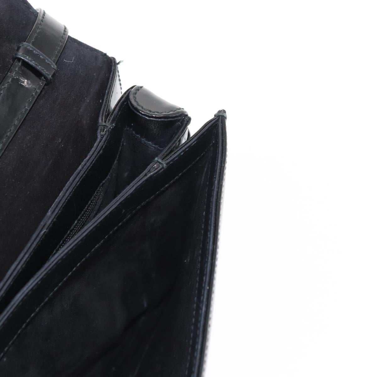 GUCCI Shoulder Bag Enamel Black Gold 004 33 0280 Auth ep11880