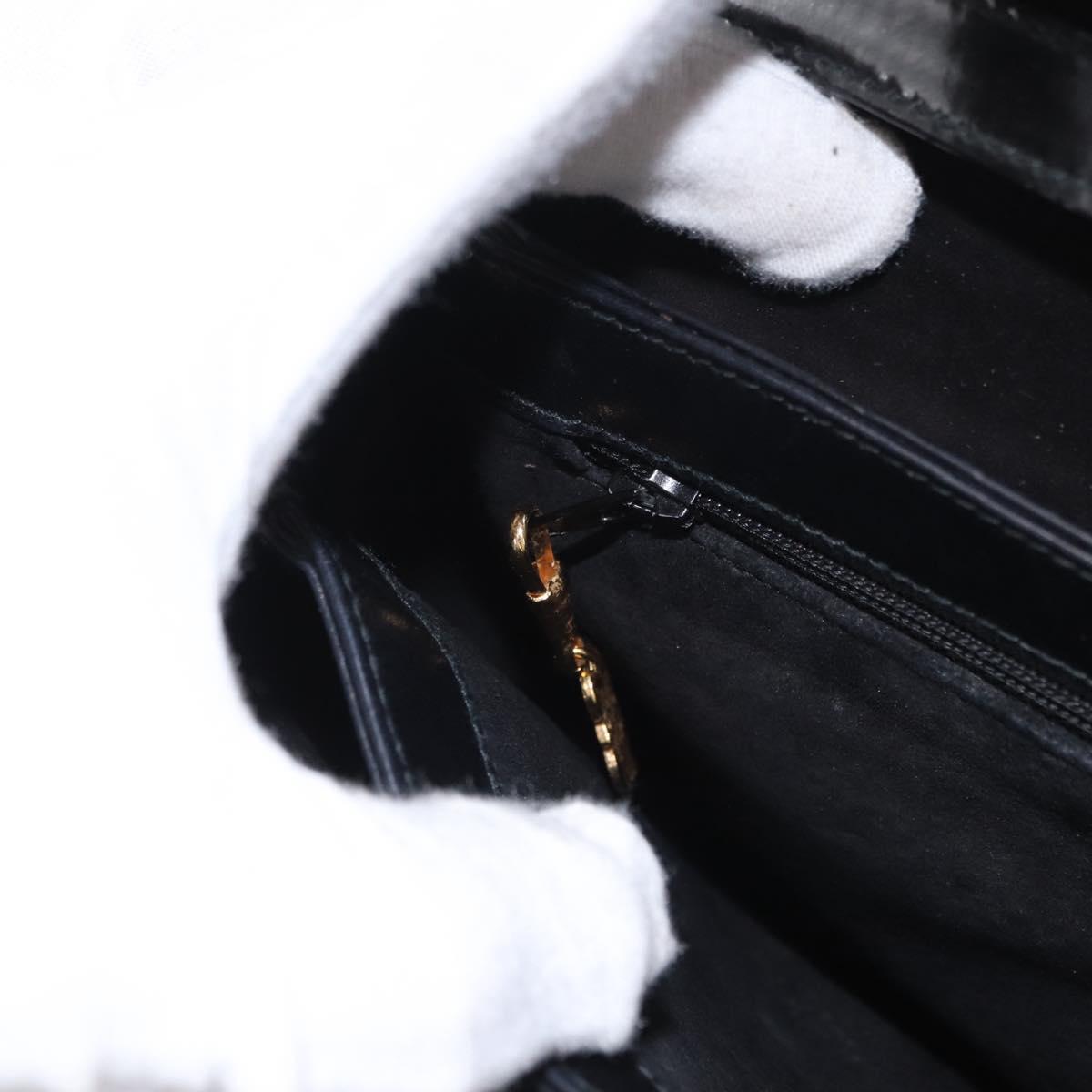 GUCCI Shoulder Bag Enamel Black Gold 004 33 0280 Auth ep11880