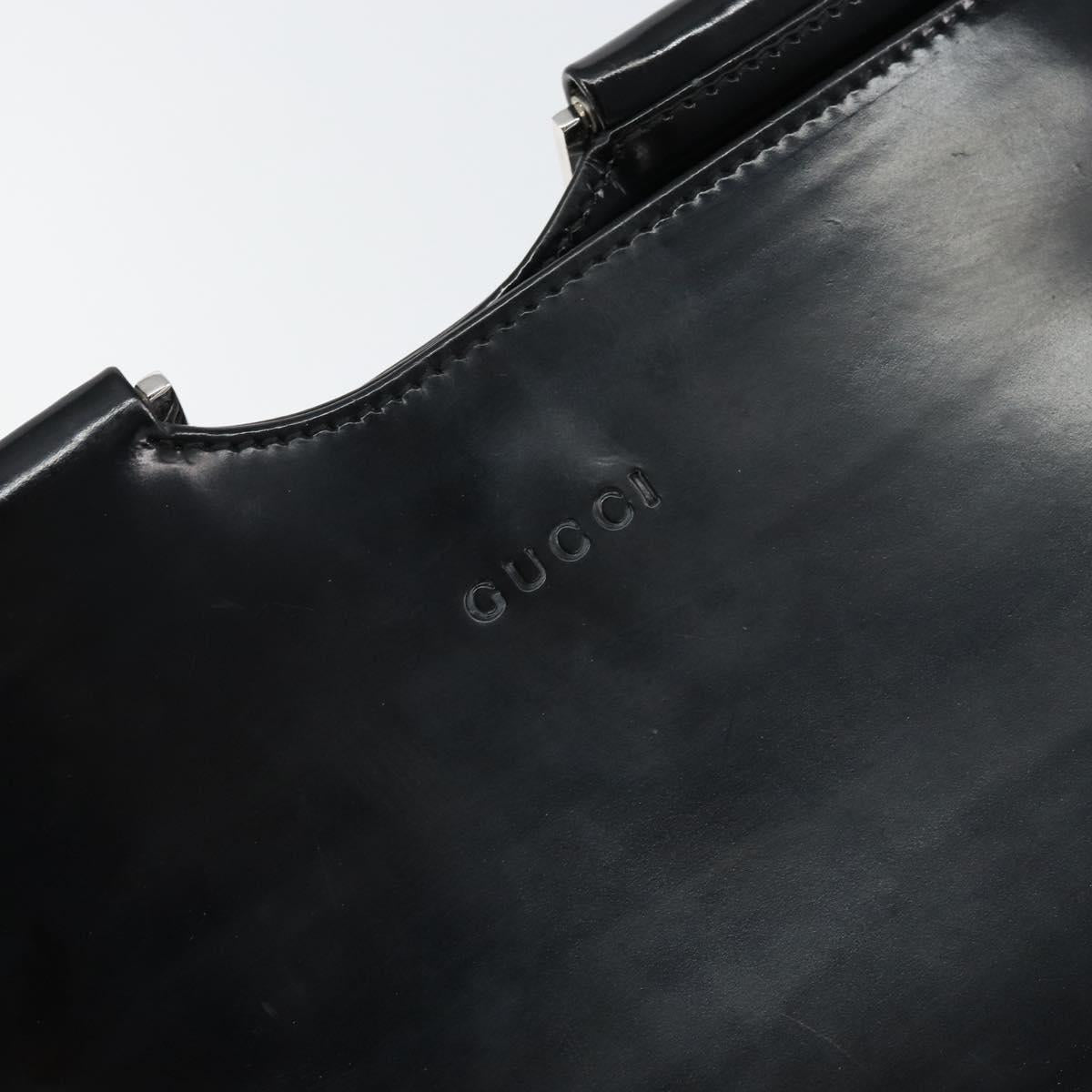 GUCCI Shoulder Bag Enamel Black Silver 001 3115 Auth ep11884