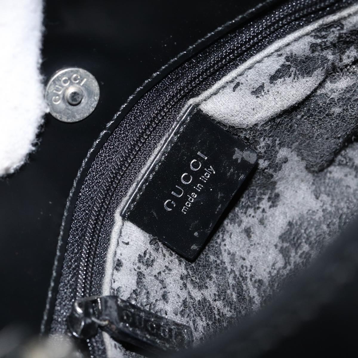 GUCCI Shoulder Bag Enamel Black Silver 001 3115 Auth ep11884