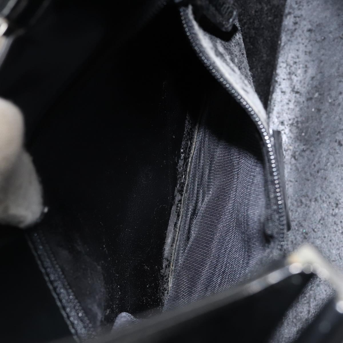 GUCCI Shoulder Bag Enamel Black Silver 001 3115 Auth ep11884