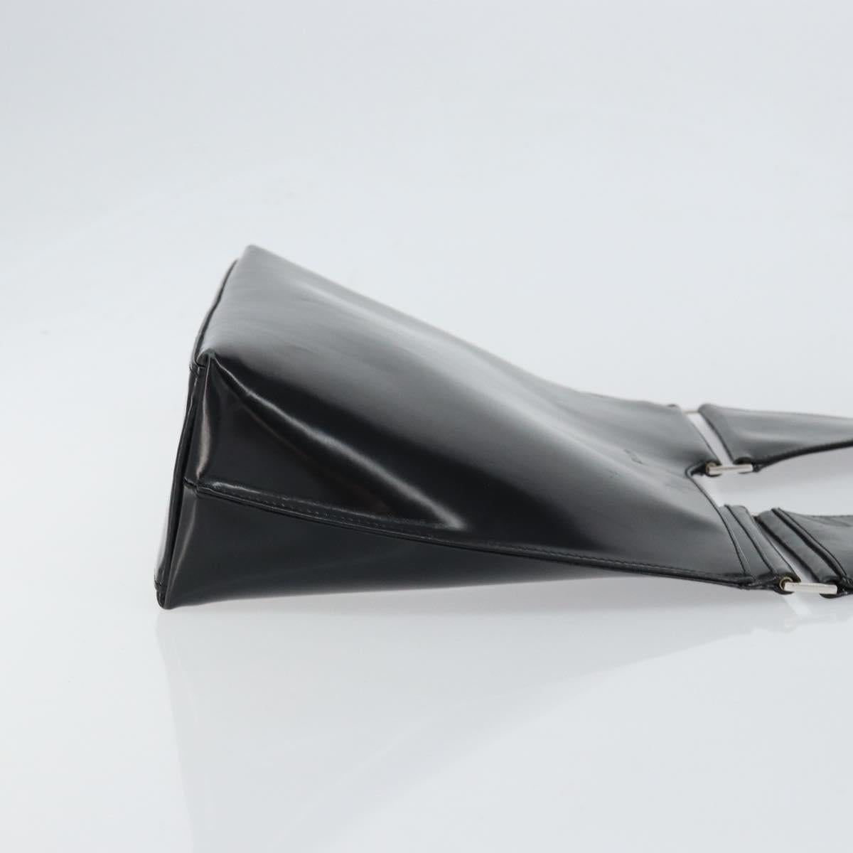 GUCCI Shoulder Bag Enamel Black Silver 001 3115 Auth ep11884