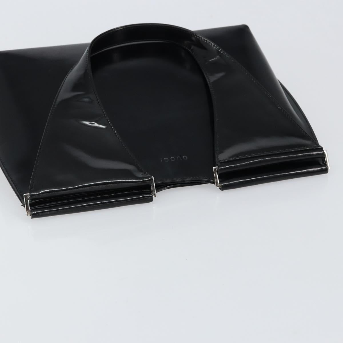 GUCCI Shoulder Bag Enamel Black Silver 001 3115 Auth ep11884