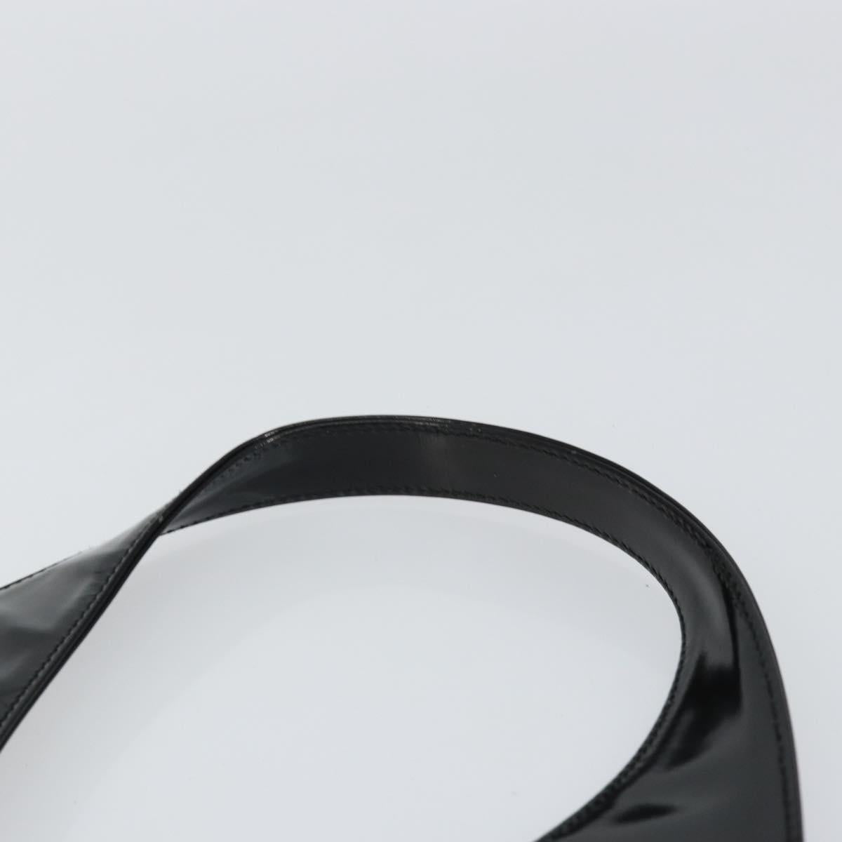 GUCCI Shoulder Bag Enamel Black Silver 001 3115 Auth ep11884