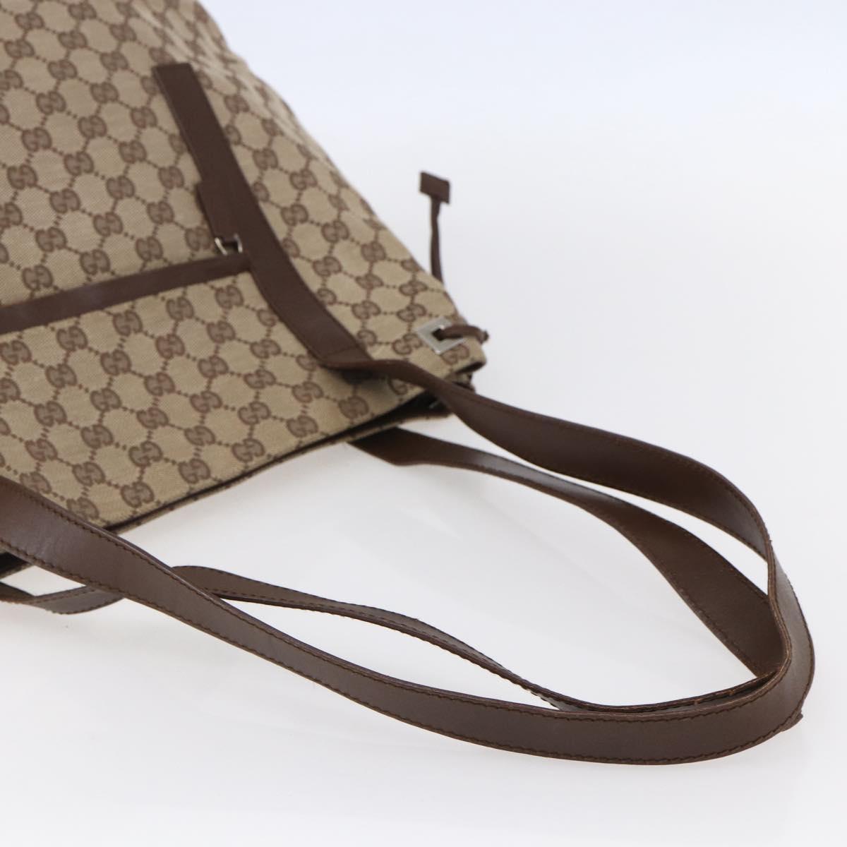 GUCCI GG Canvas Tote Bag Beige Silver 019 0493 Auth ep11885