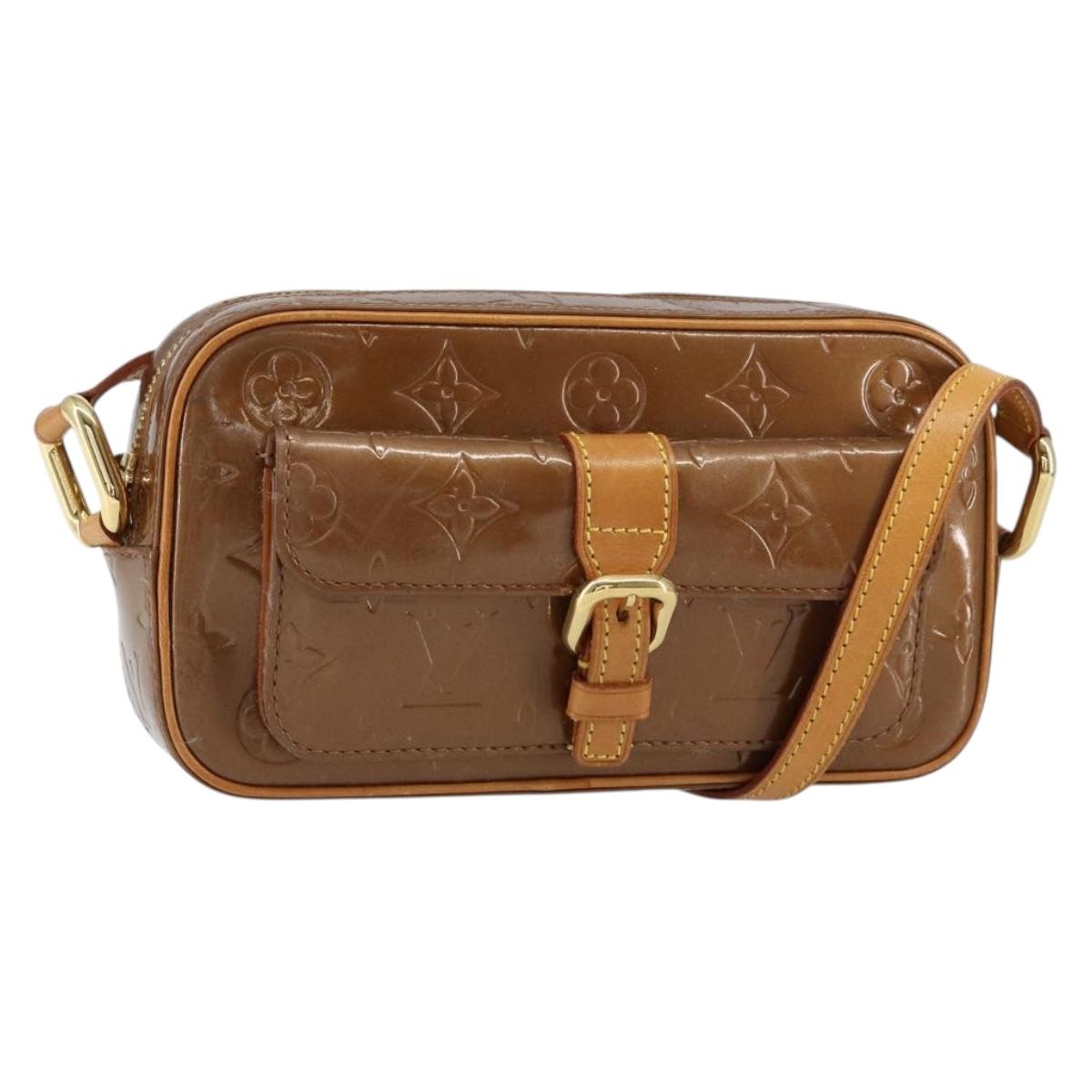 LOUIS VUITTON Monogram Vernis Christy MM Bag Bronze M91109 LV Auth ep11886